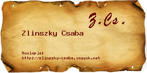 Zlinszky Csaba névjegykártya