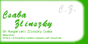 csaba zlinszky business card